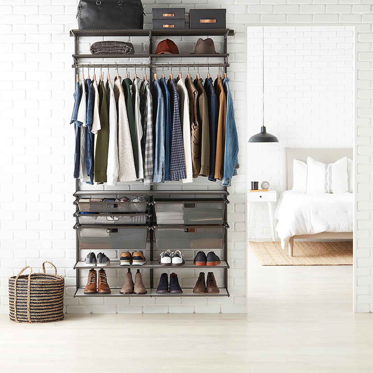 Elfa Classic 4' Graphite Closet The Container Store