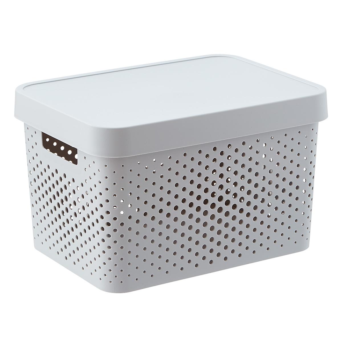 Curver Light Grey Infinity Plastic Storage Boxes with Lids | The Container
