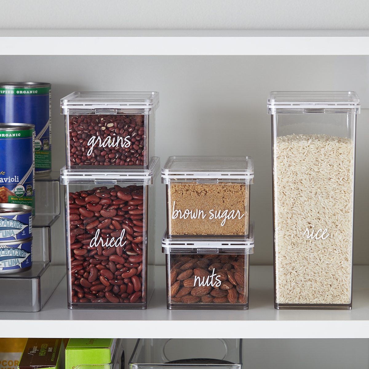 Airtight Dry Food Storage 2.4 Qt SteeL POP Container Kitchen Cabinet organizer 