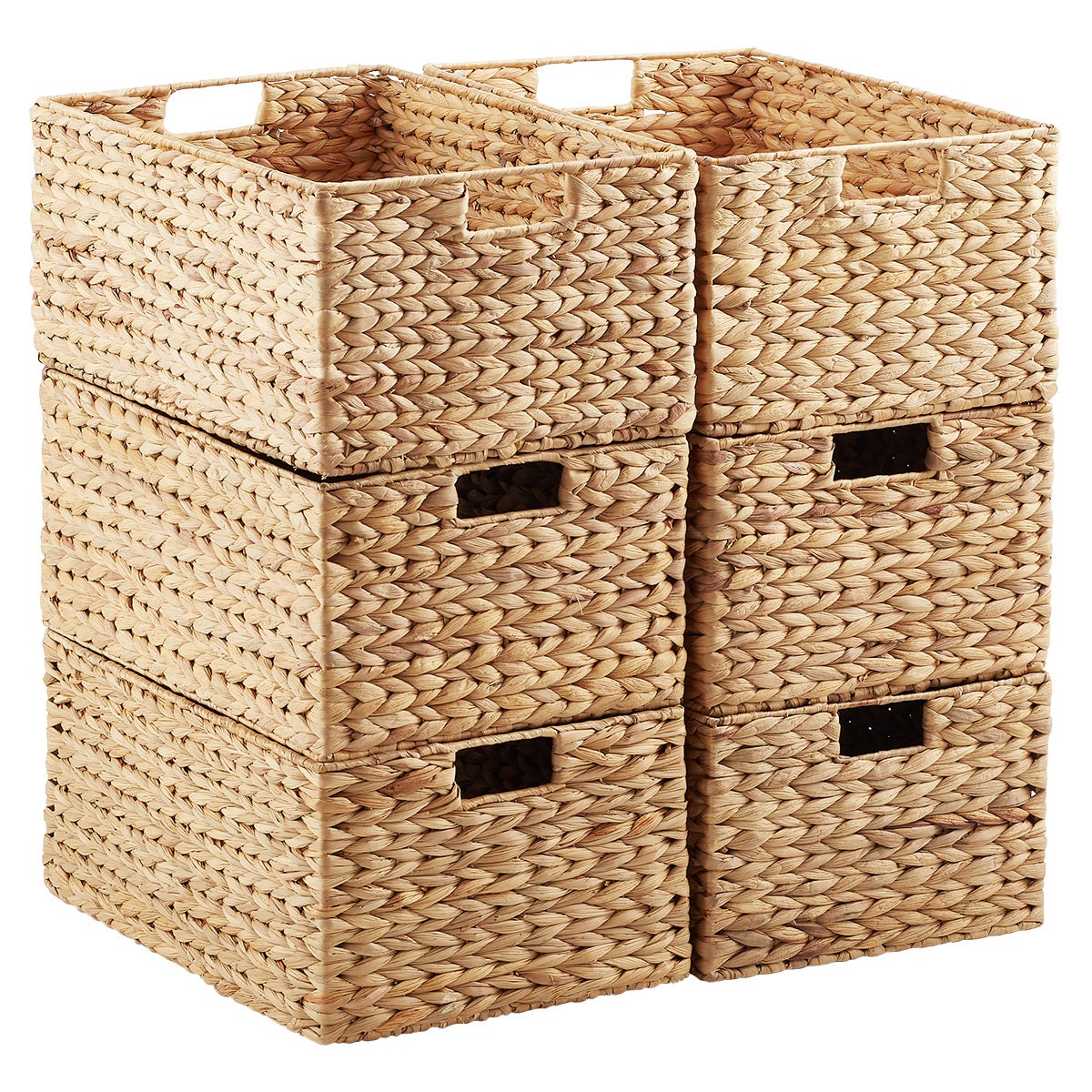 Case of 6 Large Water Hyacinth Bin Natural