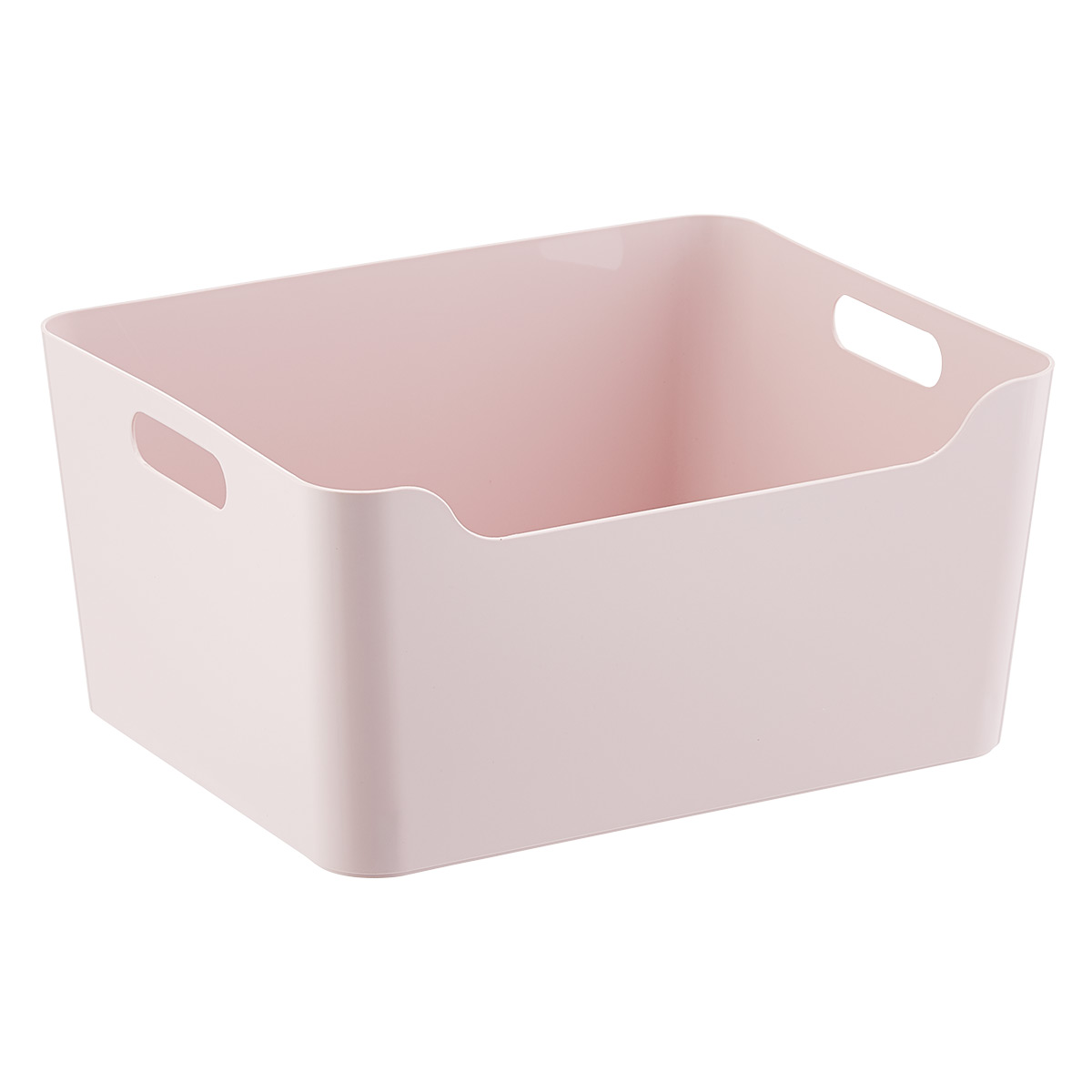 pink plastic toy bin