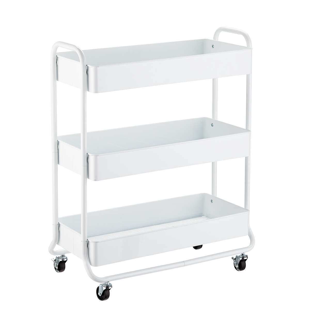 Large 3-Tier Rolling Cart White