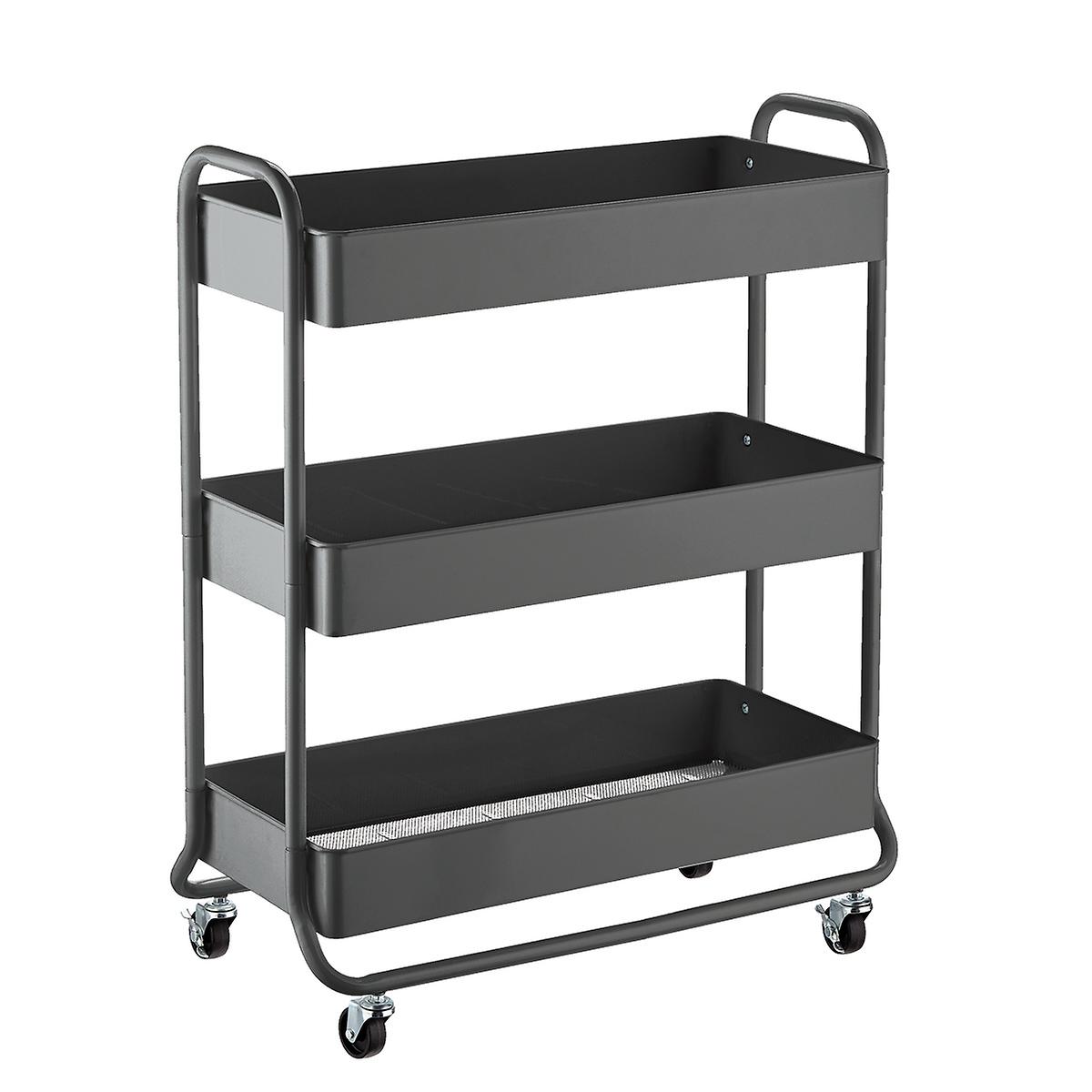 3 Tier Rolling Cart White - www.inf-inet.com