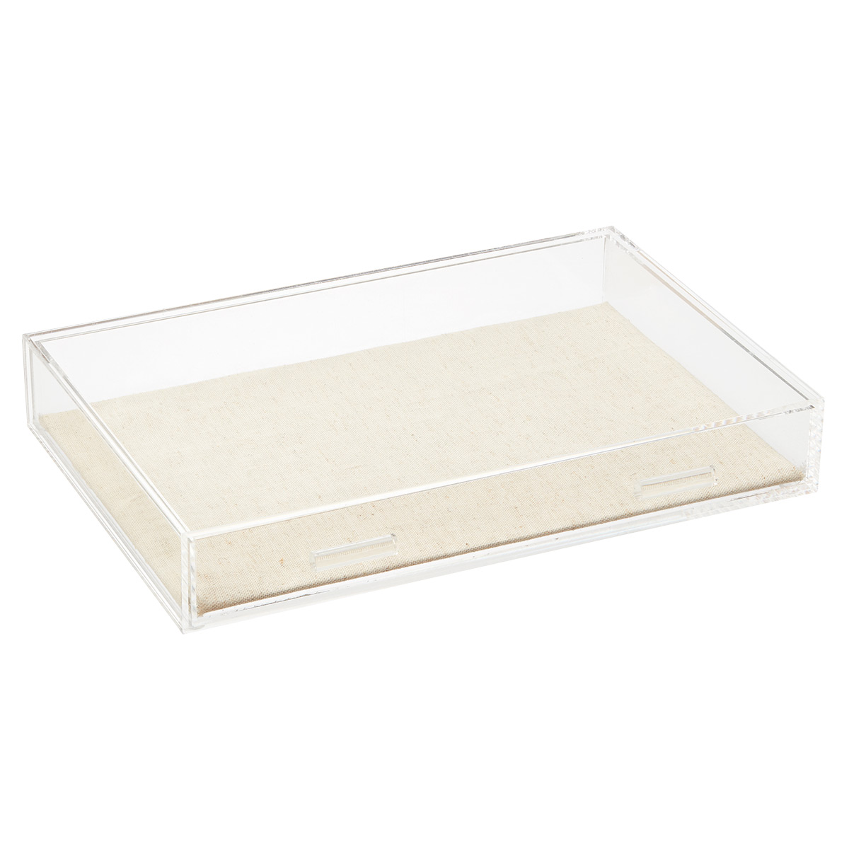 The Container Store 1-Compartment Wide Luxe Acrylic Jewelry Drawer Clear/Linen