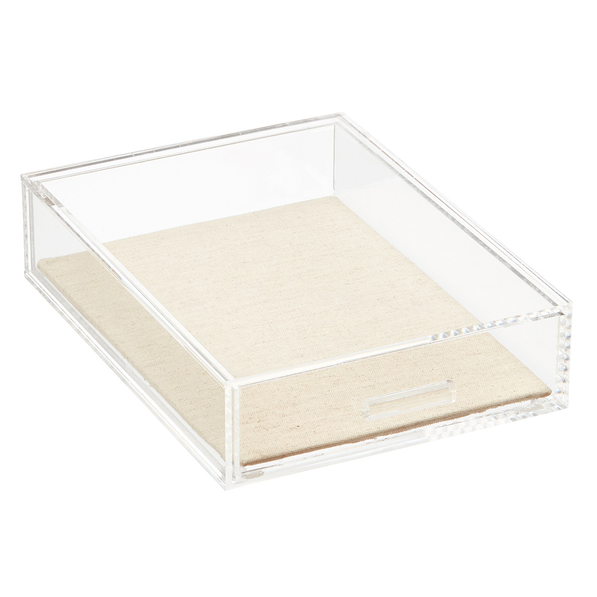 The Container Store 1-Compartment Narrow Luxe Acrylic Jewelry Drawer Clear/Linen