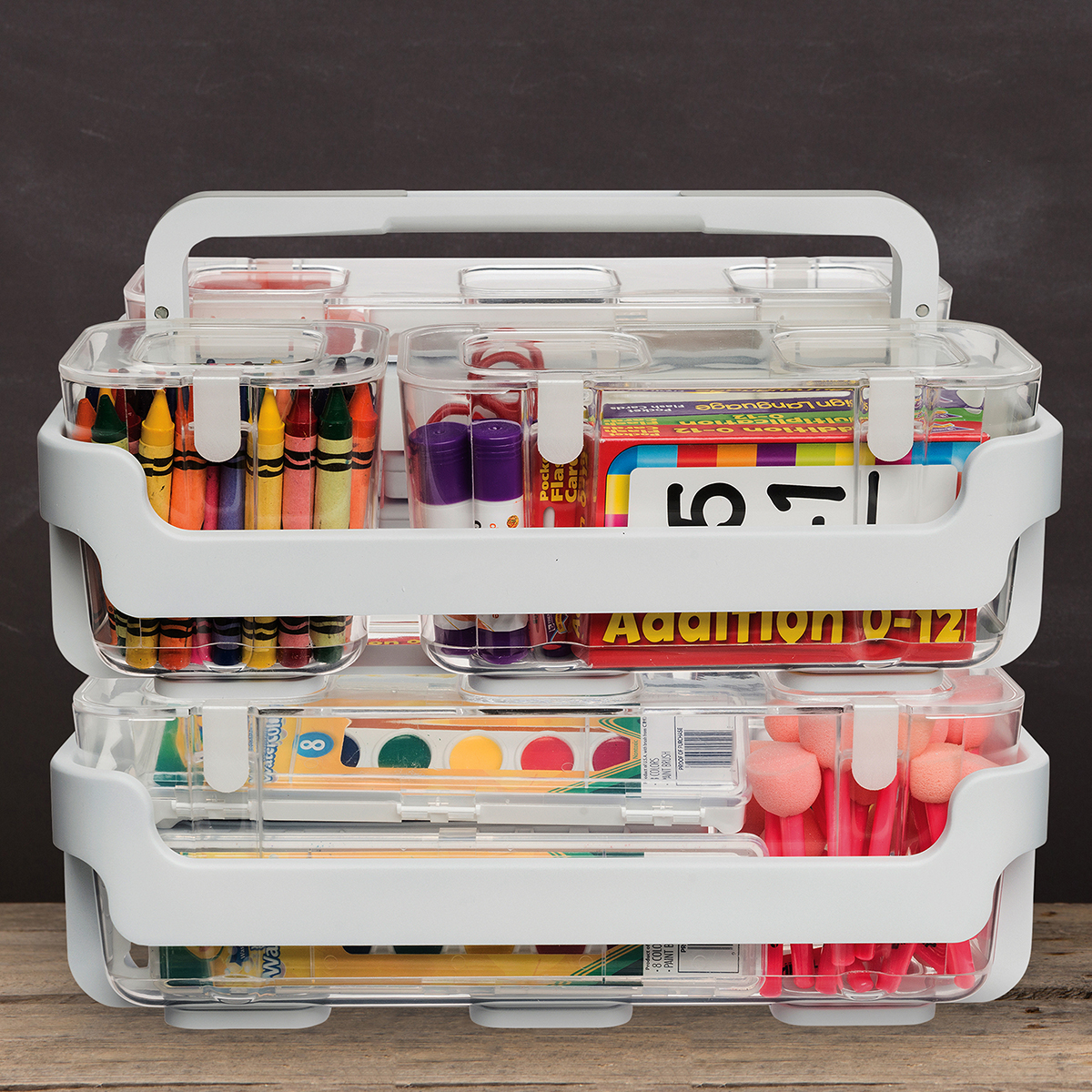 Deflecto Desk Supplies Organizer Caddy Three Clear Compartments 