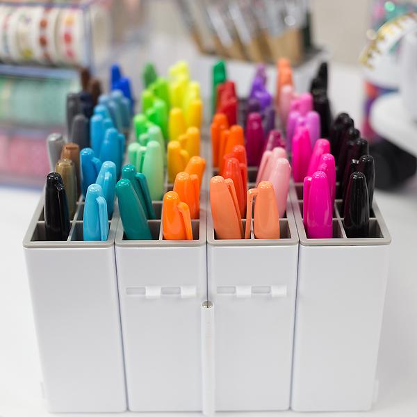 Marker Pen Organizer Box Paint Brush Holder Case Marker Pen Holder Stand  Stackable Desk Organizer Case for Home Office
