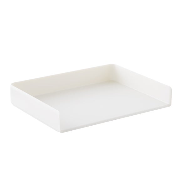 White Poppin Stackable Landscape Letter Tray The Container Store