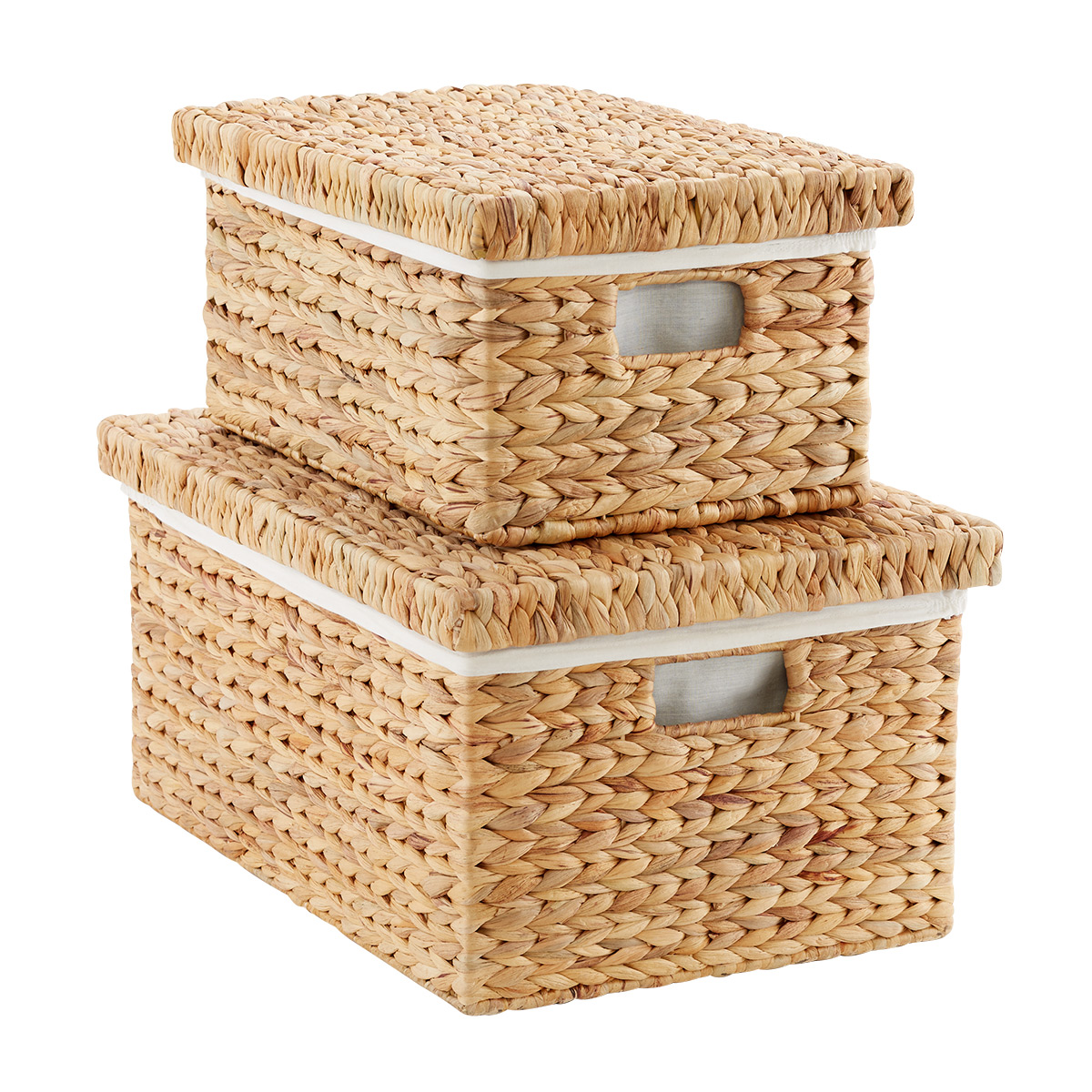 Small Water Hyacinth Square Storage Basket 