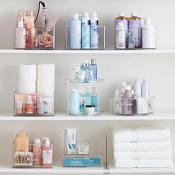 Bathroom Storage Bath Organization, Wall Mounted Bathroom Vanity And Accessory Shelf For Makeup Toiletries White