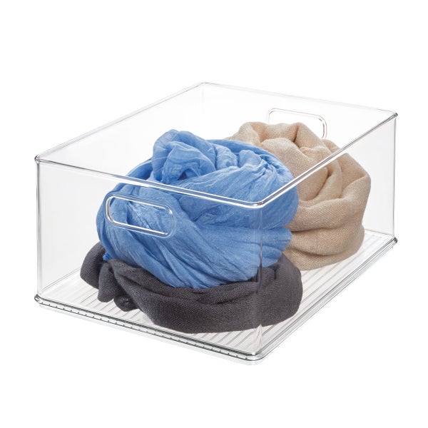 iDesign Clear Stackable Closet Bins The Container Store