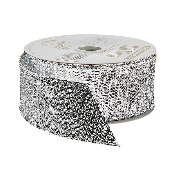 Silver Wired Metallic Ribbon