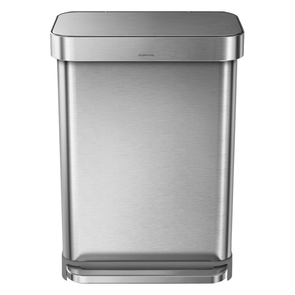simplehuman 14 gal./55 ltr. Rectangular Step Can Stainless Steel