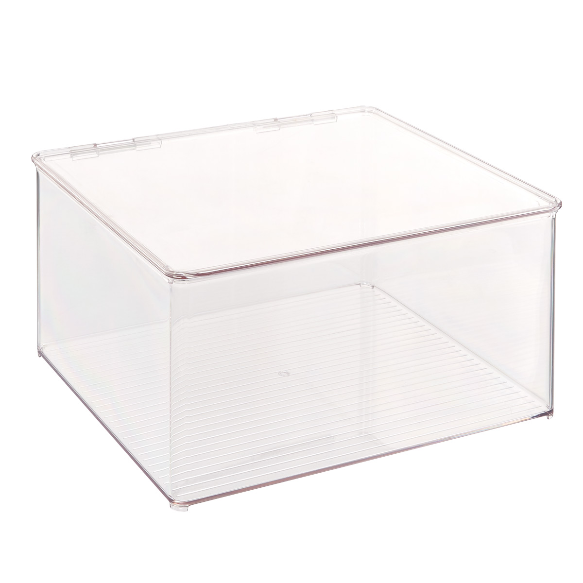 iDESIGN Hinged-Lid Stackable Sweater Box Clear