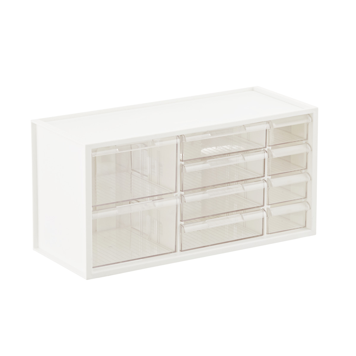 livinbox 10-Drawer Multi Stackable Craft Organizer White/Clear