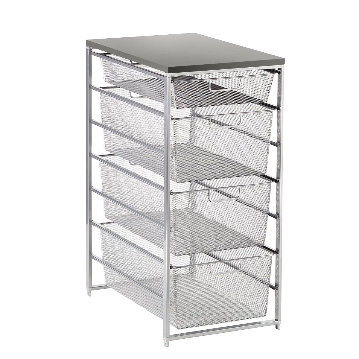 Elfa Platinum & Grey Mesh Closet Drawers The Container Store