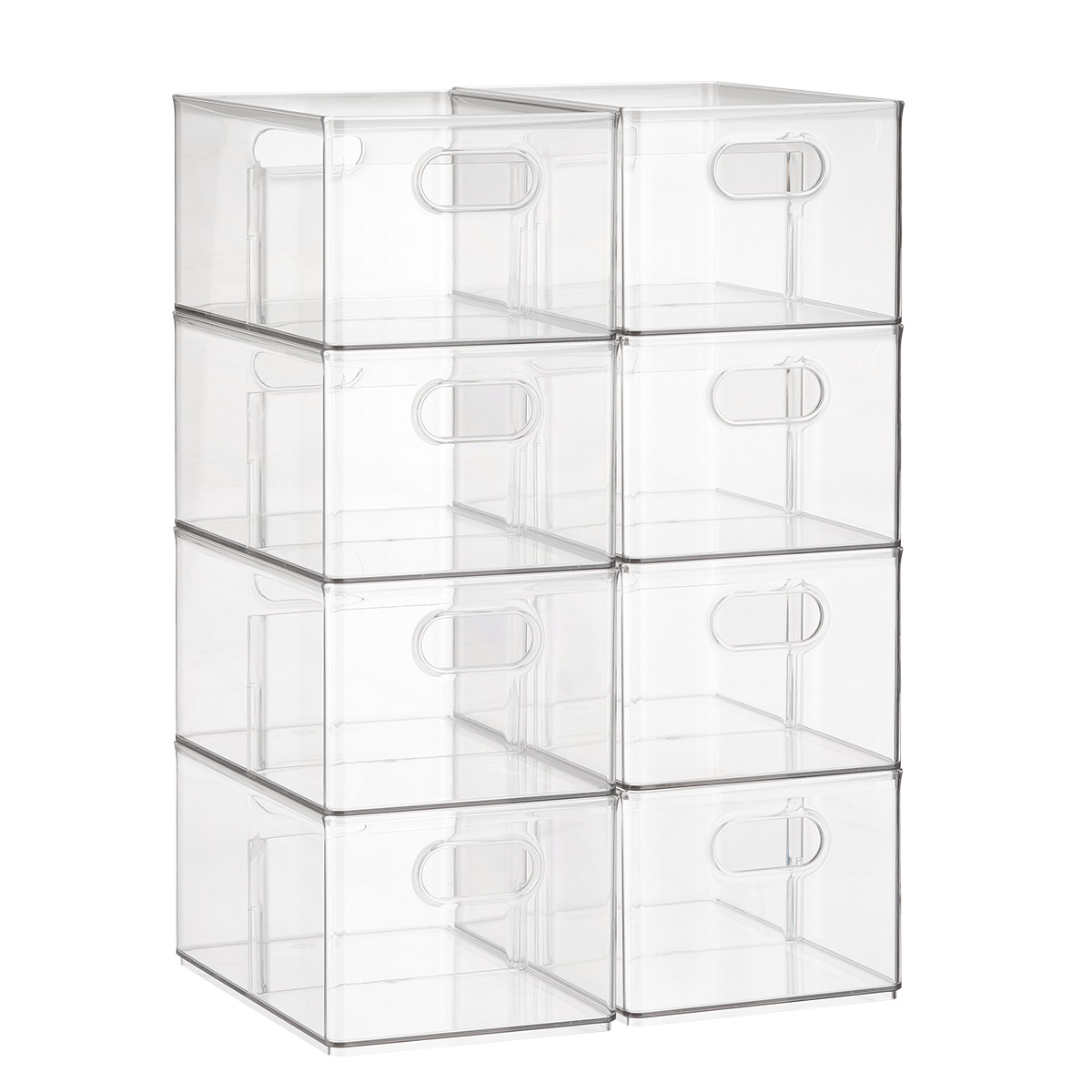 Case of 8 T.H.E. Divided Freezer Bin Clear
