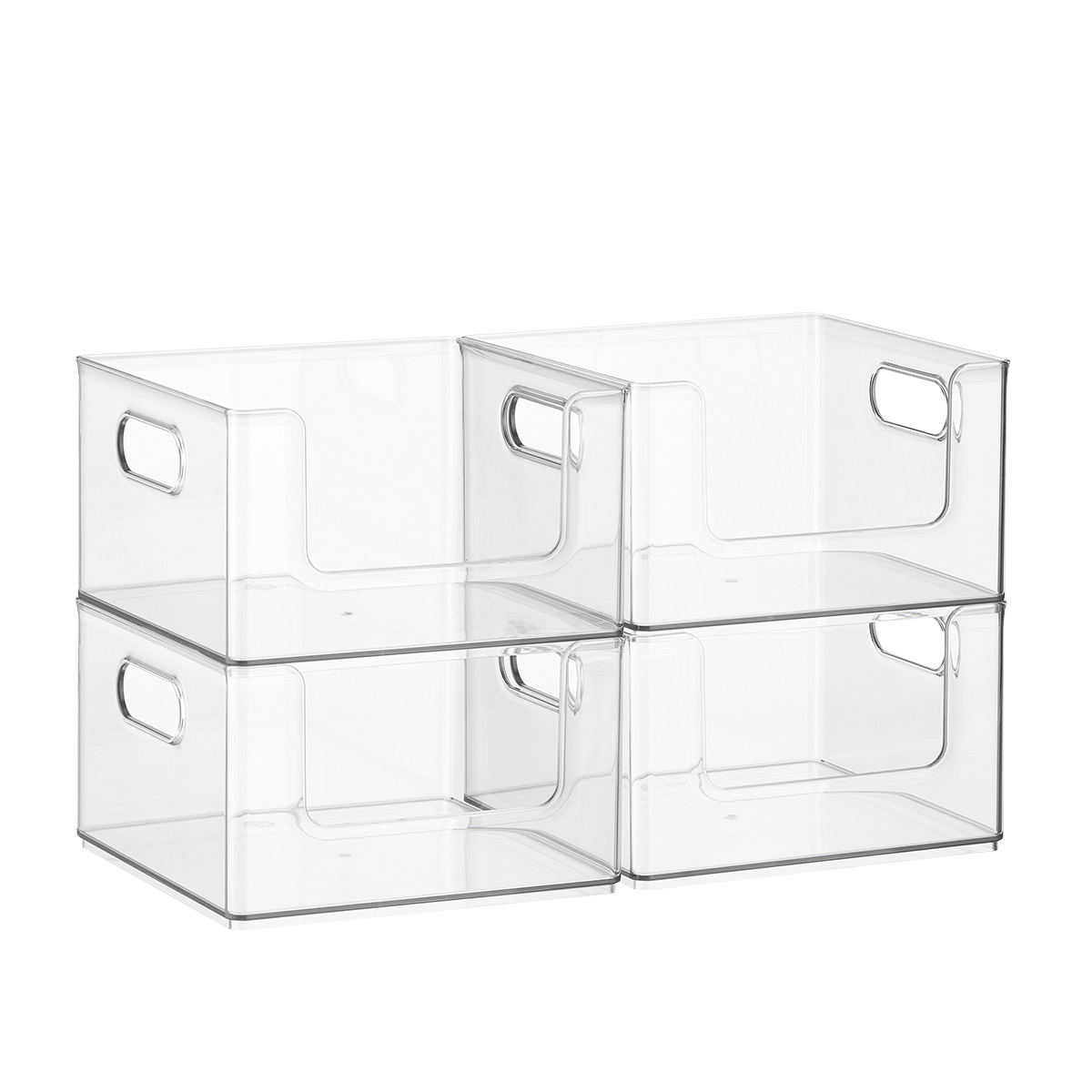Case of 4 T.H.E. Stacking Pantry Bin Clear