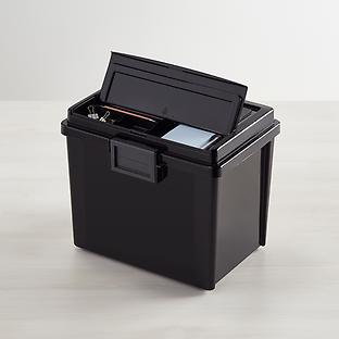 Iris Black Weathertight Portable File Box with Handle
