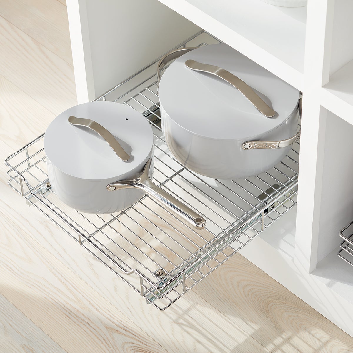 Chrome RollOut Drawers The Container Store