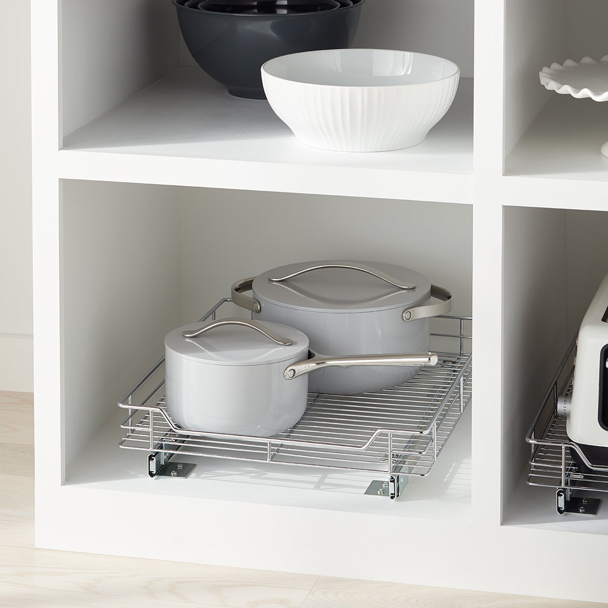 Chrome RollOut Drawers The Container Store