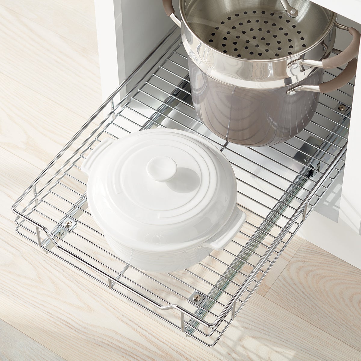 Chrome RollOut Drawers The Container Store