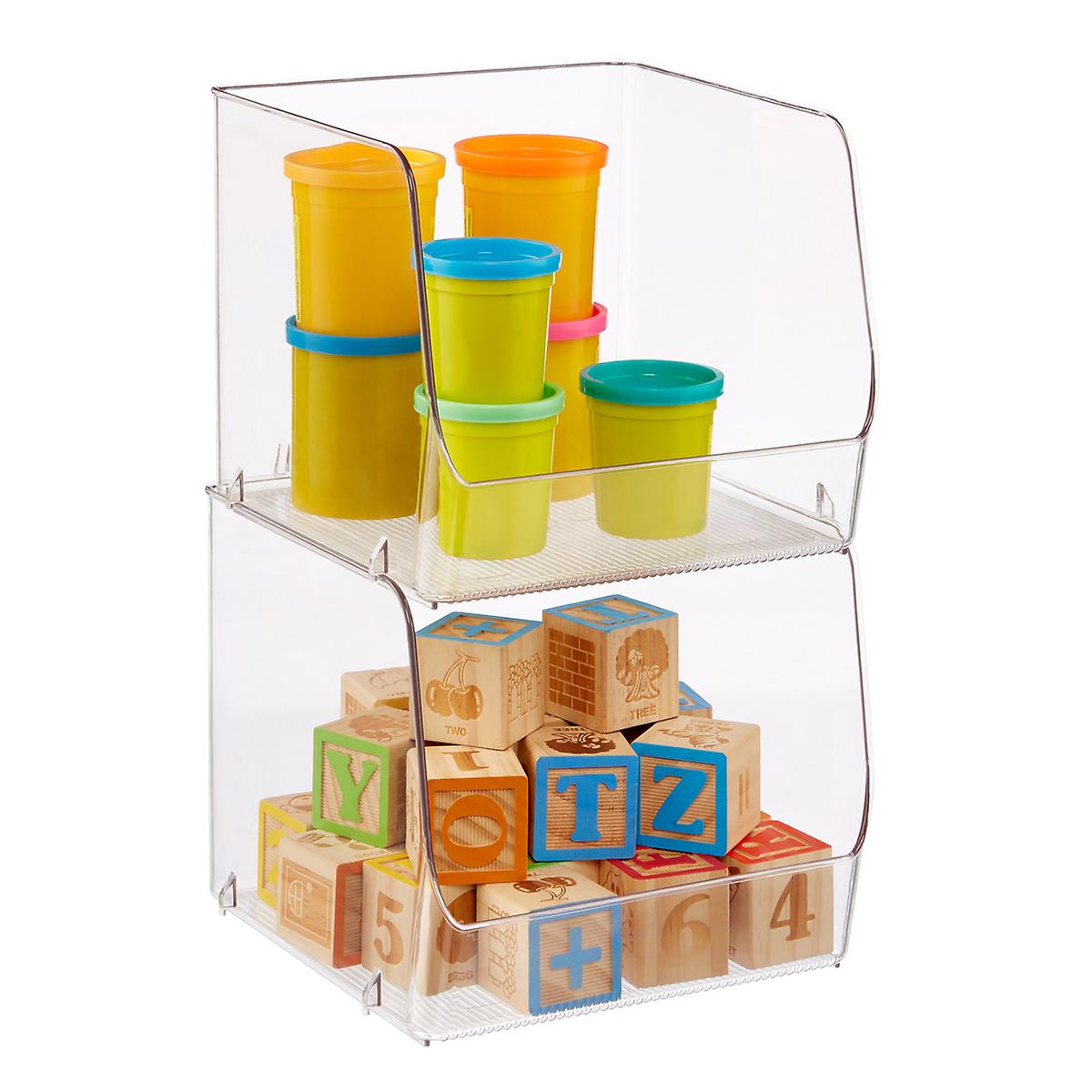 iDesign Linus Open Stackable Bins | The Container Store