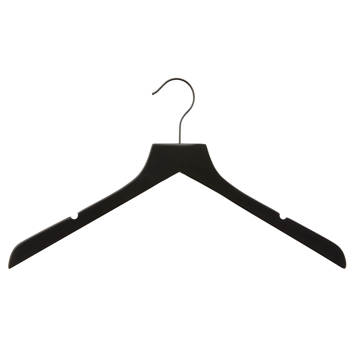 Case of 120 Slim Wooden Shirt Hanger w/ Notches Black