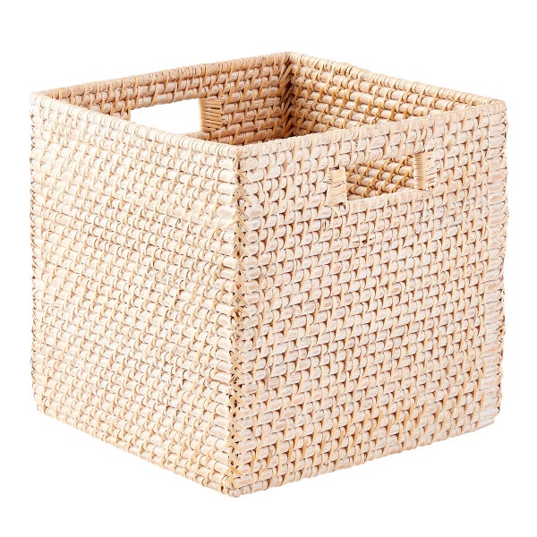 Rattan Storage Cube with Handles The Container Store