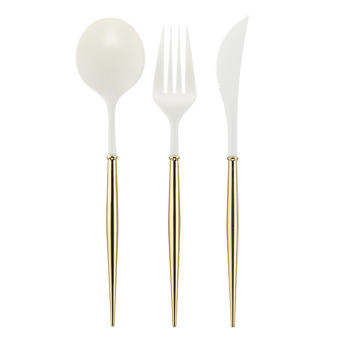 Sophistiplate Cutlery White/Gold Pkg/24