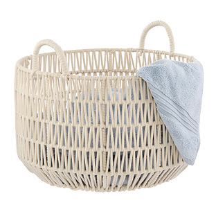 Round Cotton Rope Laundry Basket