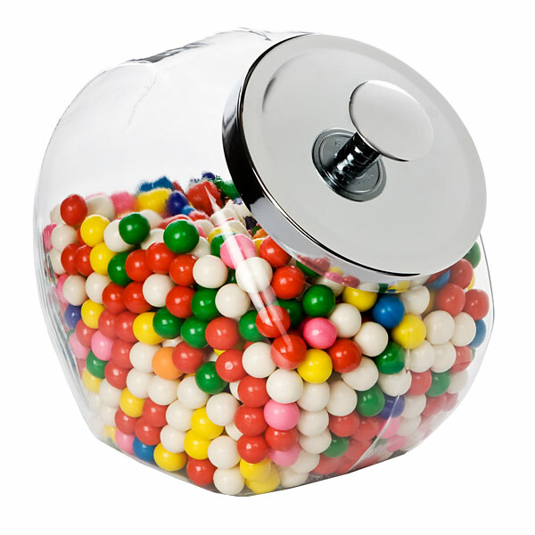 Glass Cookie Candy Penny Jar with Glass Lid, 1 Gallon Old Fashioned Clear  Round Storage Container