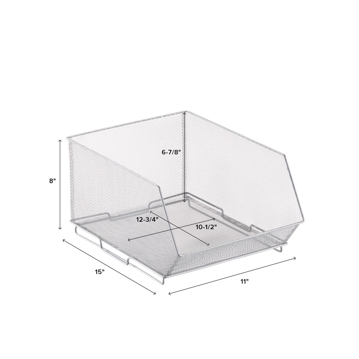 Silver Mesh Stackable Storage Bins