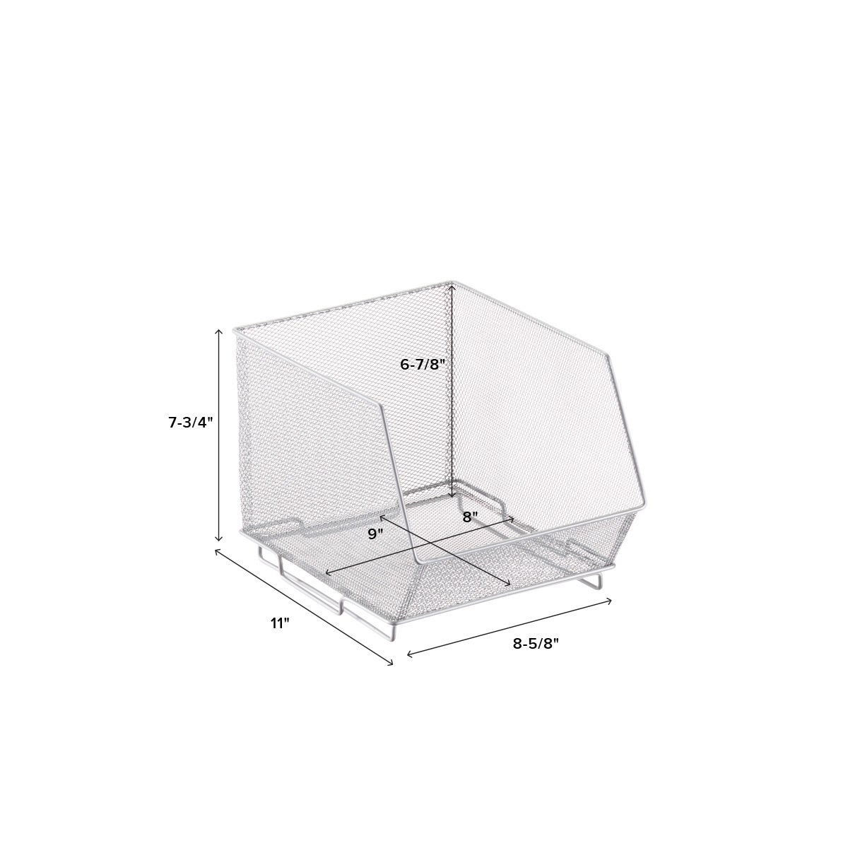 Silver Mesh Stackable Storage Bins