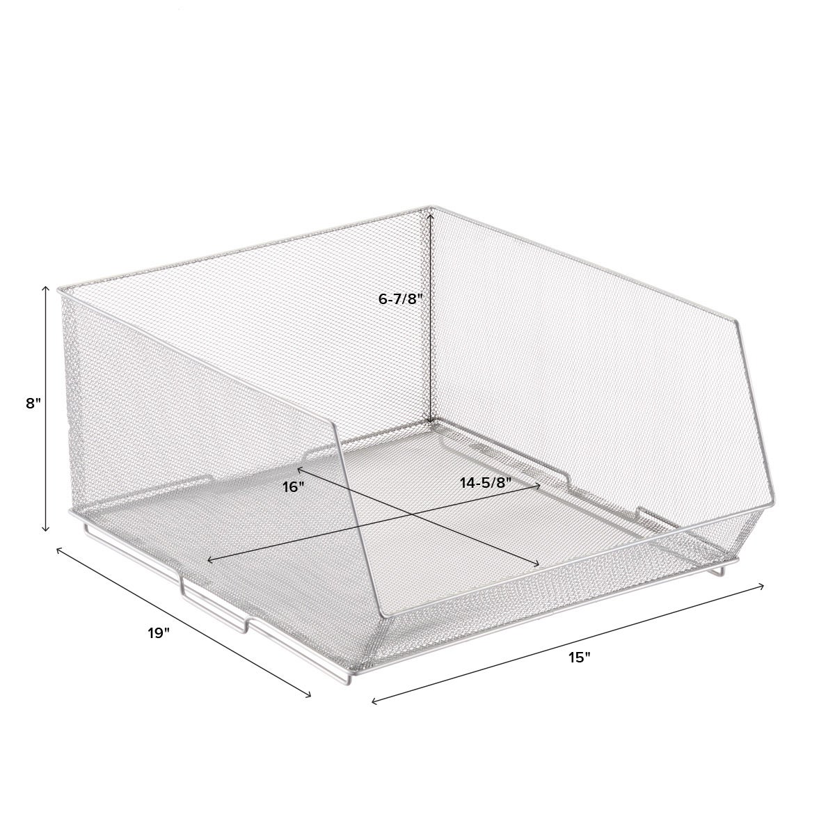 Silver Mesh Stackable Storage Bins