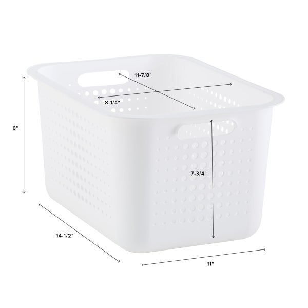 White Nordic Storage Baskets with Handles The Container Store