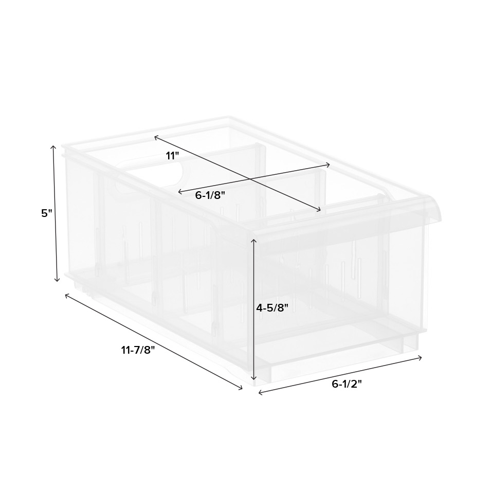 Pack of 24 Clear 5 3/8 x 4 1/8 x 3 Aviditi Plastic Stack & Hang Bin Boxes BINP0543CL 