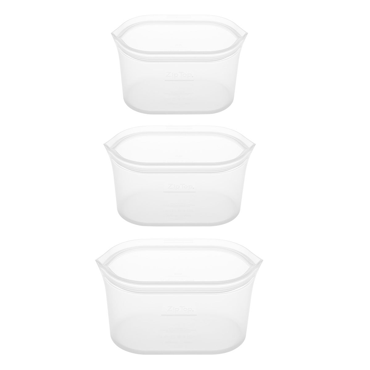 Zip Top Reusable Silicone Dish Set of 3 The Container Store