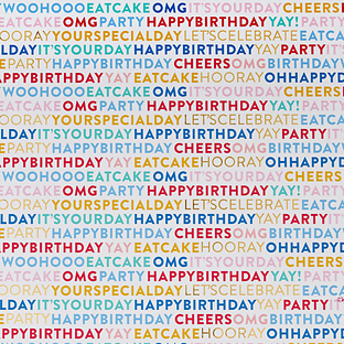 Wrap Happy Birthday Script Multicolor, 10' x 27-1/2 | The Container Store