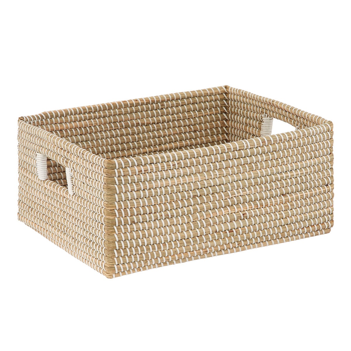 The Container Store Large Seagrass Bin White