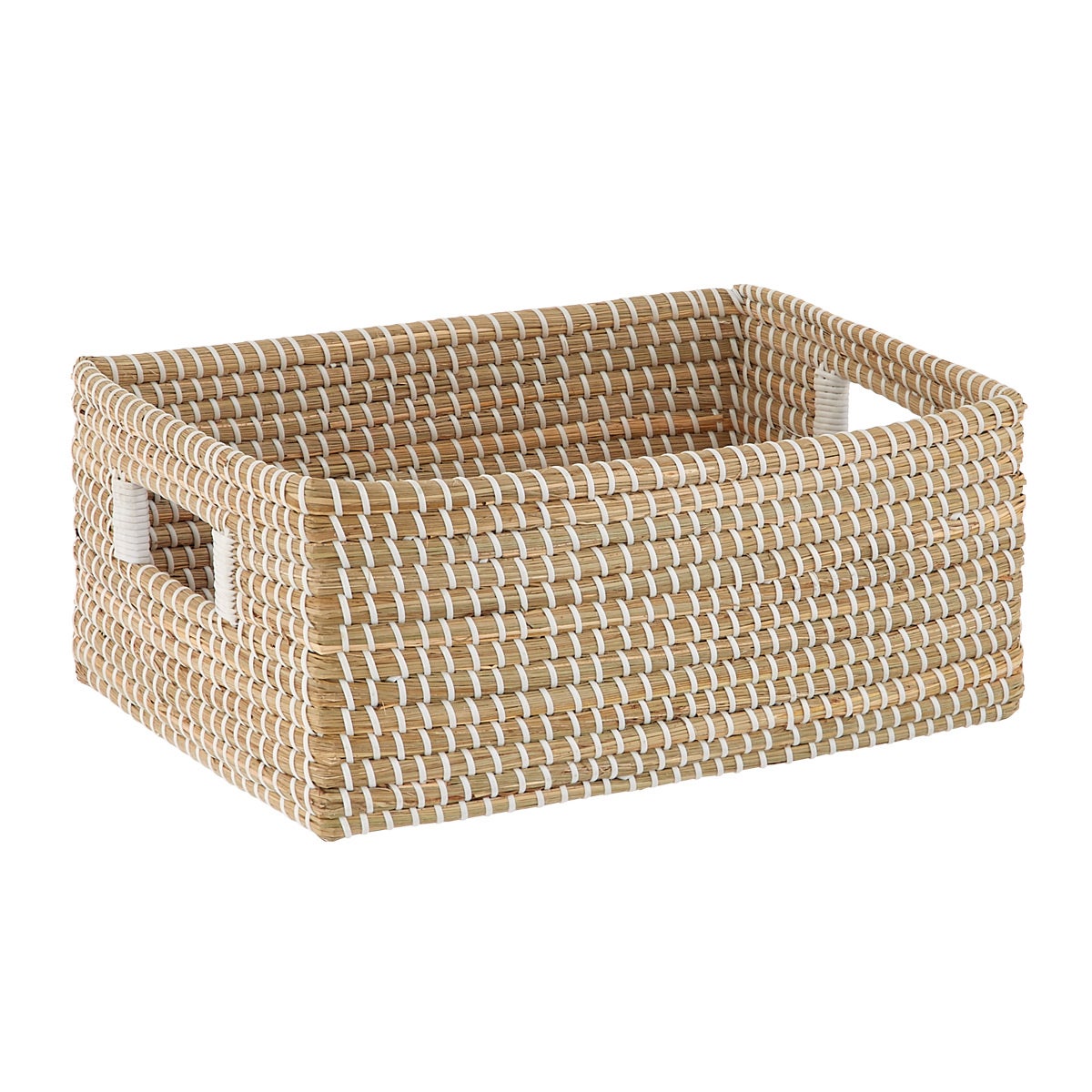 The Container Store Medium Seagrass Bin White/Natural