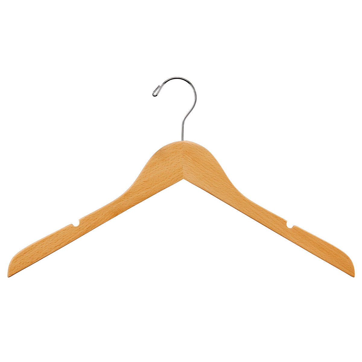 Slim Woods Shirt Hanger w/ Notches Natural Pkg/40