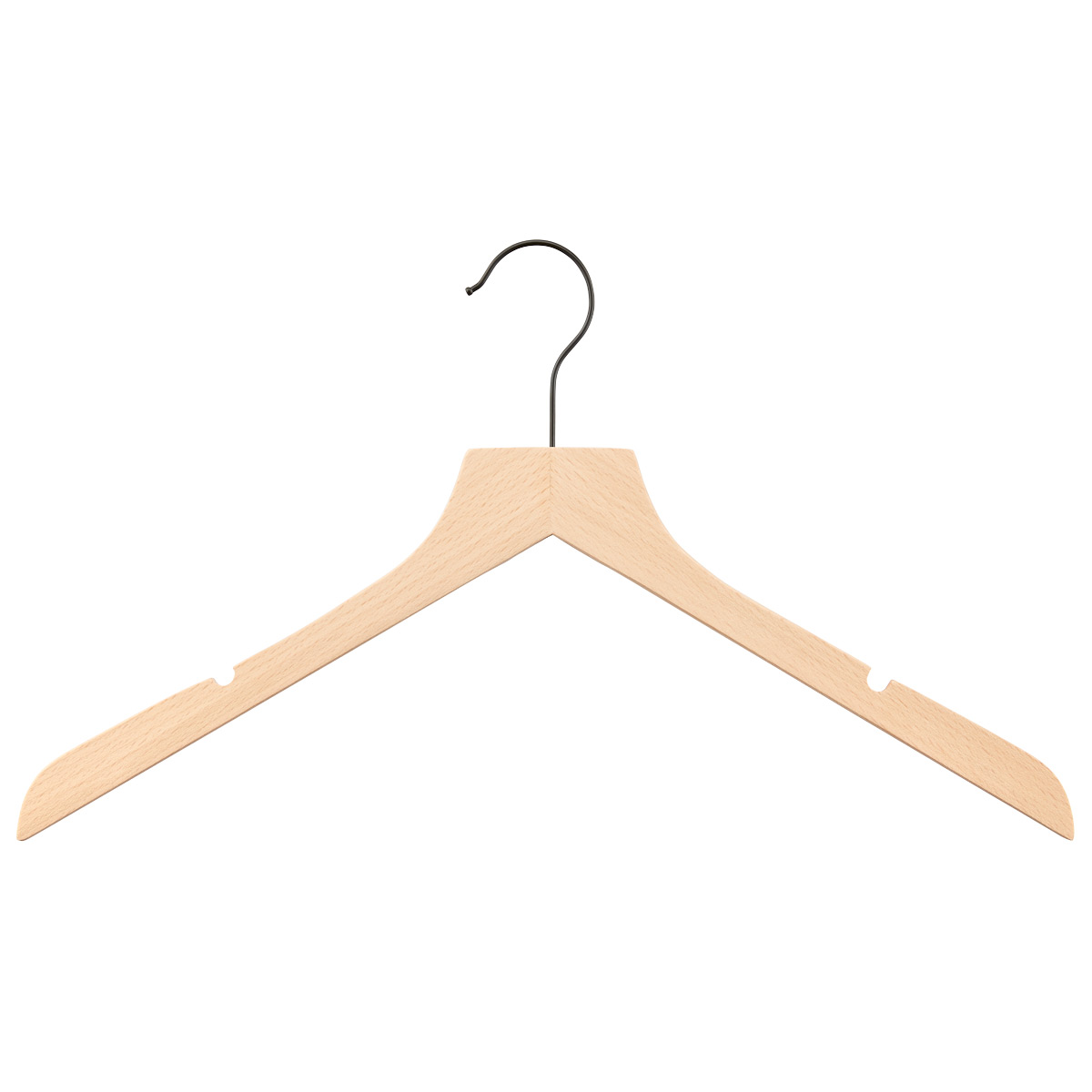 Slim Wooden Shirt Hanger w/ Notches Lotus Pkg/40
