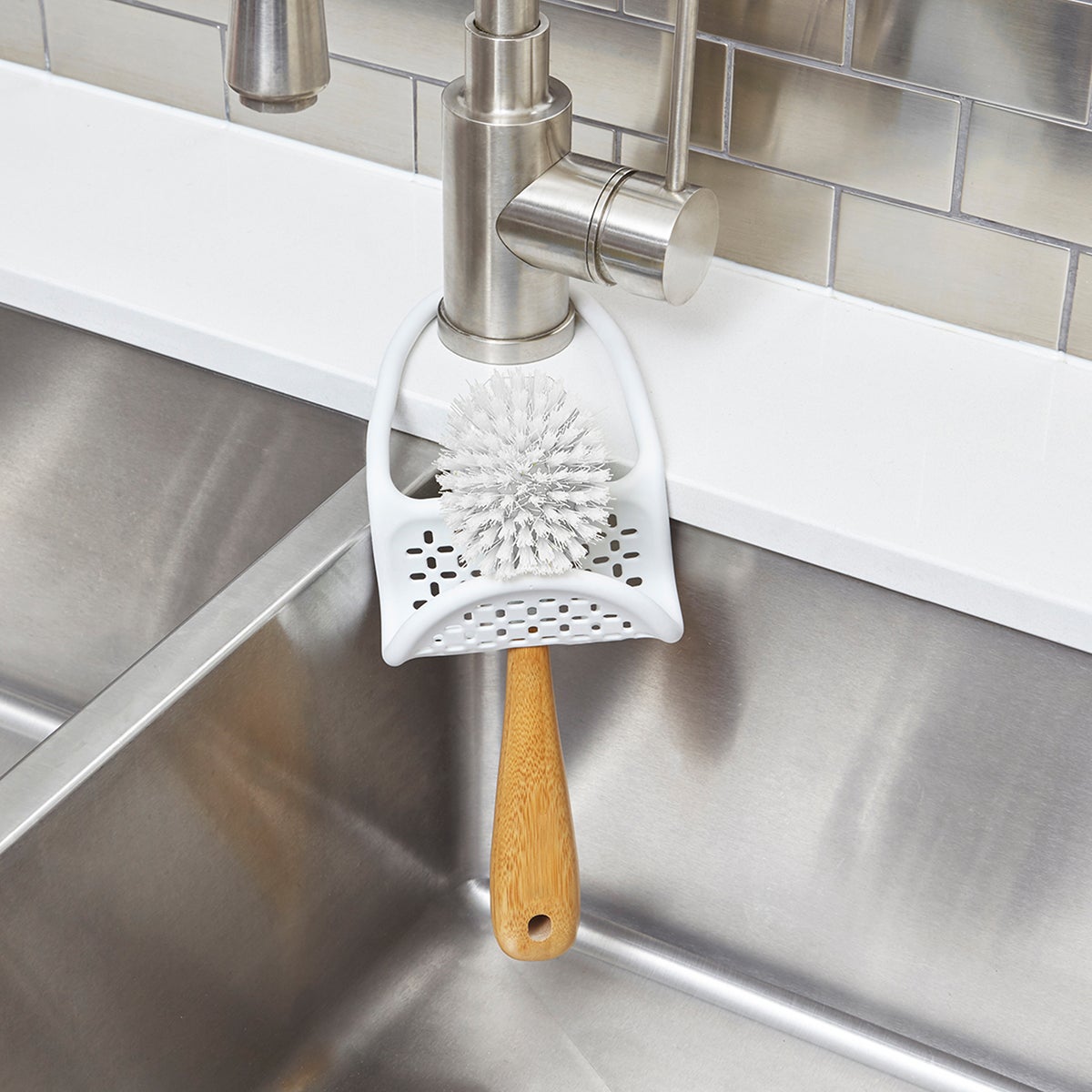 Umbra White Sling Flexible Sink Caddy The Container Store