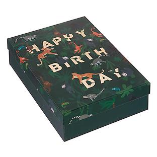 Large Happy Birthday Jungle Animals Gift Box