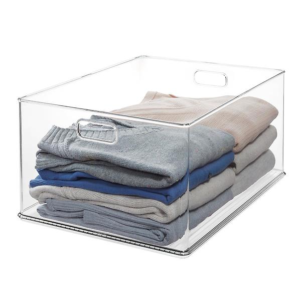 iDesign Clear Stackable Closet Bins The Container Store