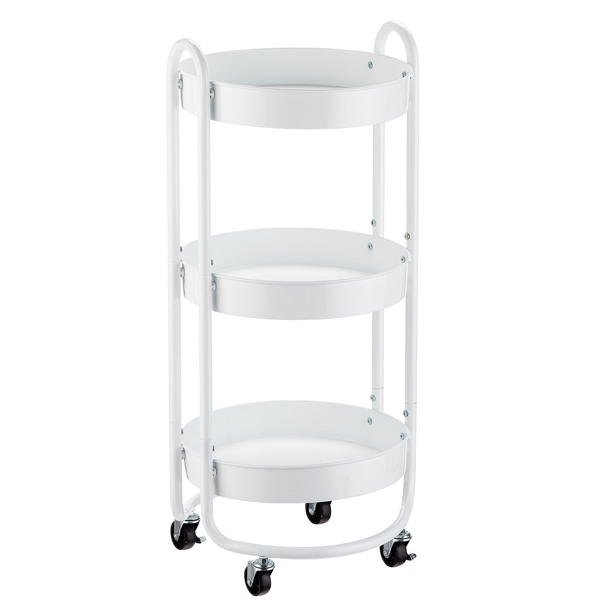 Round White 3Tier Rolling Cart The Container Store