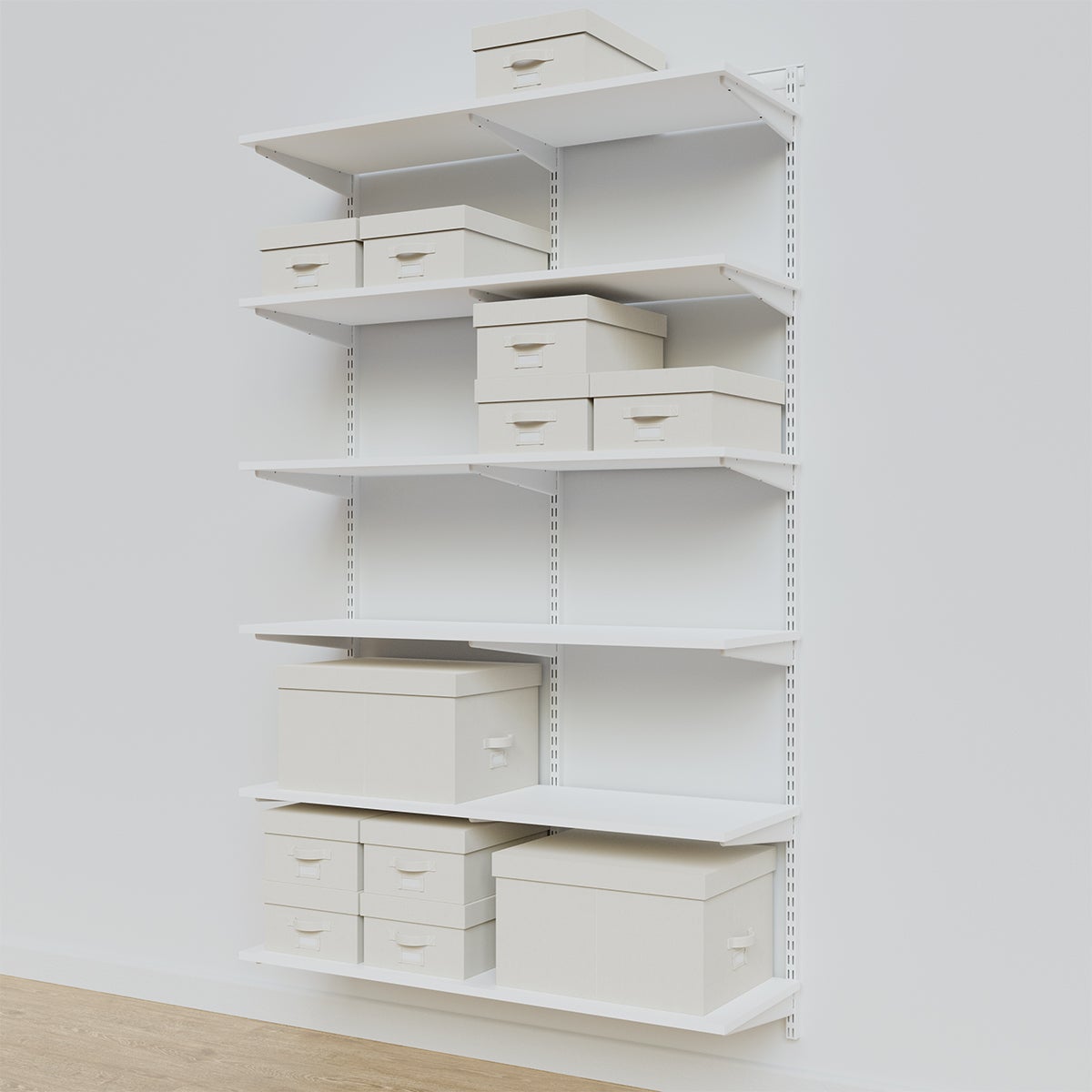 Elfa 4' White Melamine Basic Shelving Units for Anywhere The