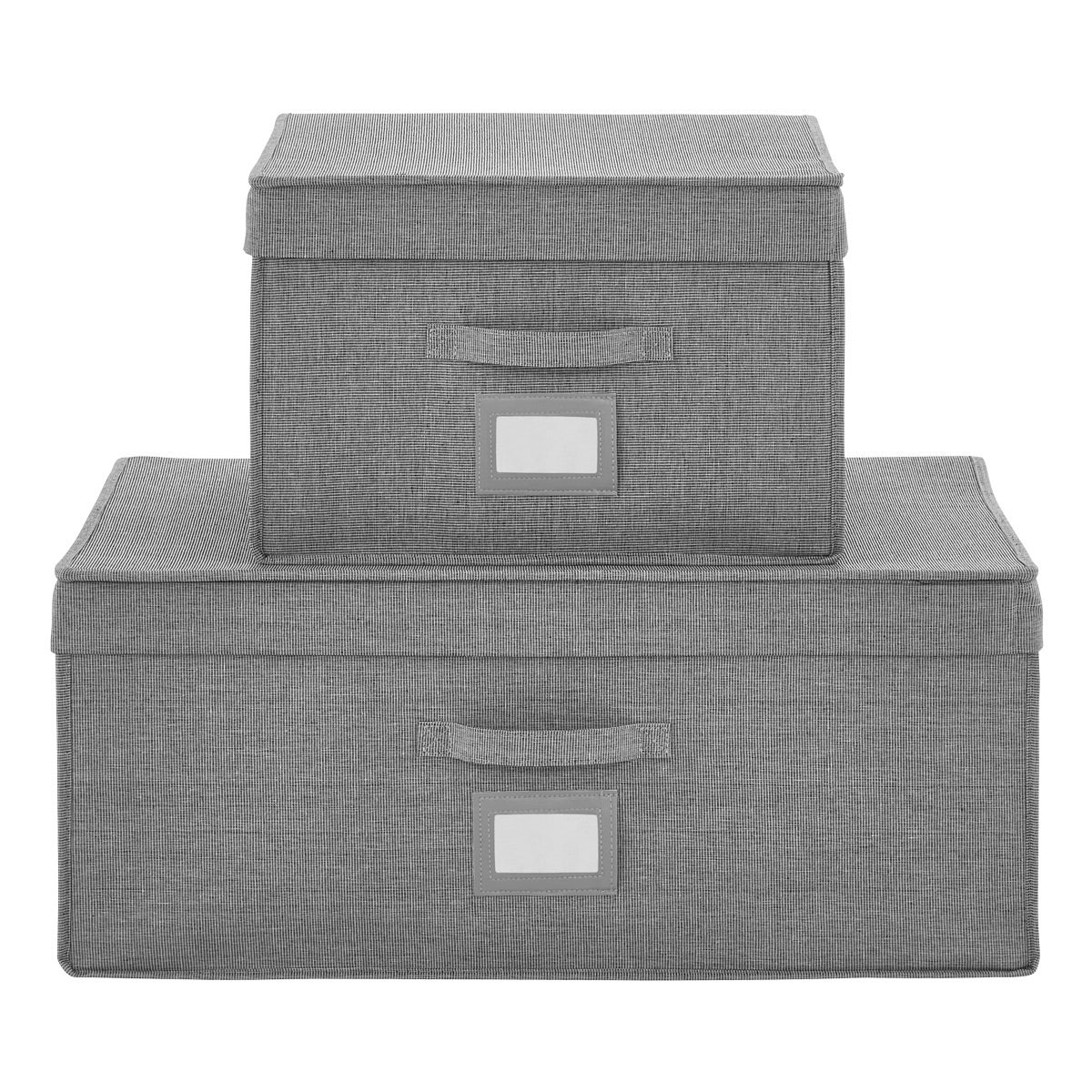 Oxford Grey Storage Boxes with Vacuum Bag The Container Store