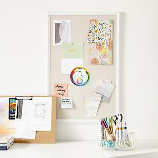 Emma and Oliver Reversible Mobile Cork Bulletin Board and White Board Stand  with Pen Tray